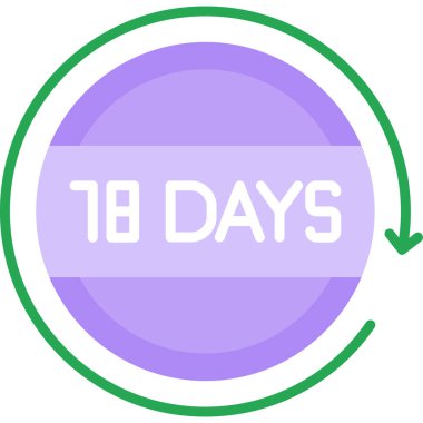 Geriye kalan 11 gün simge, simge, vektör illüstrasyonu