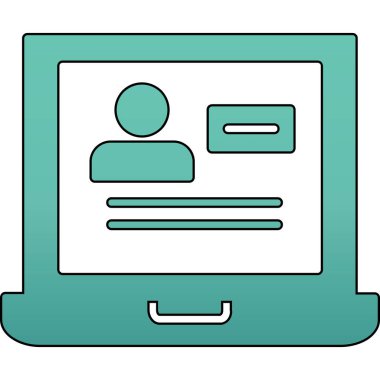 Kimlik kartı simgesi, vektör illüstrasyonu