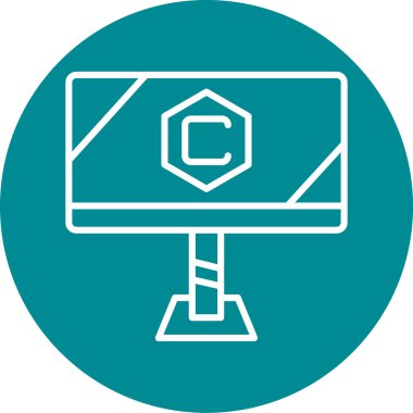 Bir bilgisayar simgesinin vektör illüstrasyonu