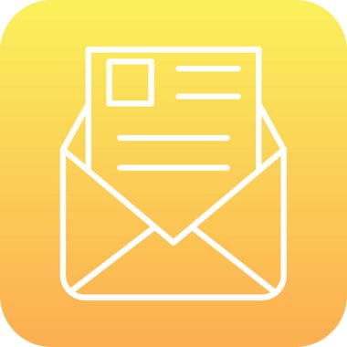 E- posta simgesi, vektör illüstrasyonlu zarf. harf kavramı.