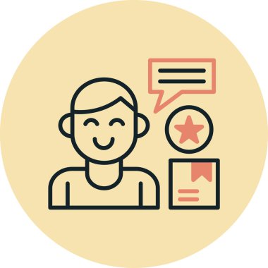 Müşteri gözden geçirme renk çizgisi simgesi