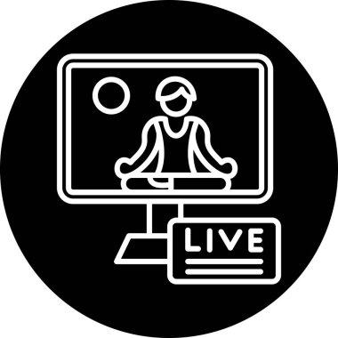 Canlı Yayın simgesi, vektör illüstrasyonu