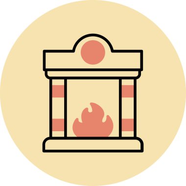 Yangın. Web simgesi basit illüstrasyon