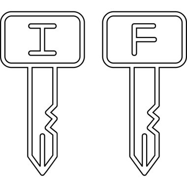 anahtar simgesi seti. Beyaz arkaplanda izole edilmiş web tasarımı için vektör simgeleri dizisi