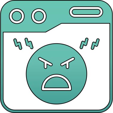 kızgın yüz simgesi renk dış hat vektörü