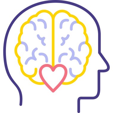 Beyin zihin simgesi - ana hatlar biçiminde