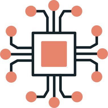 İşlemci. Web simgesi basit illüstrasyon