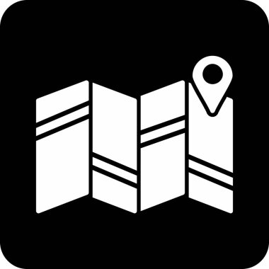 Harita. Web simgesi basit illüstrasyon