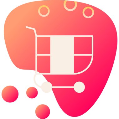 Kalp vektör resimli alışveriş arabası