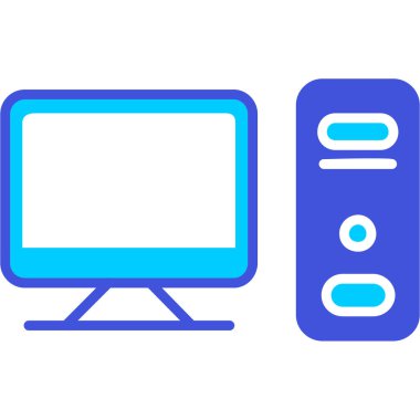 bilgisayar monitörü web simgesi basit illüstrasyon