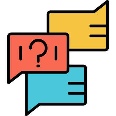 soru işareti renk ana hatları vektörü