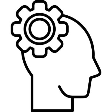 Beyin simgesi, basit vektör çizimi