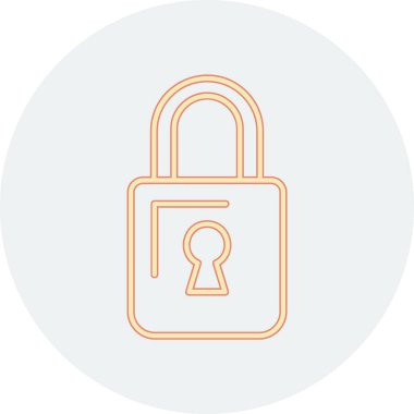 Kilit. Web simgesi basit illüstrasyon