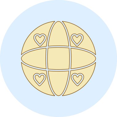 Ortasında bir kalp olan dünya gezegeni.