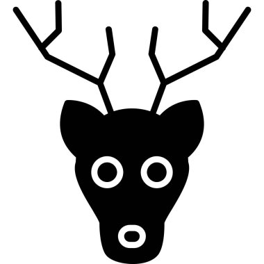 Ren geyiği. Web simgesi basit illüstrasyon