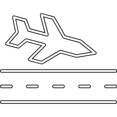 Uçak uçuş ikonu. Web için uçak vektör simgelerinin özet çizimi