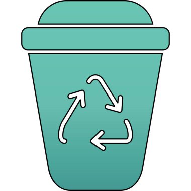 Çöp kutusu simgesi, renkli vektör illüstrasyonu