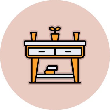 Masa. Web simgesi basit illüstrasyon