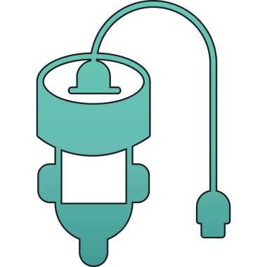 Elektrik kablo ikonu. Taslak elektrik kablo vektör rengi düz izole