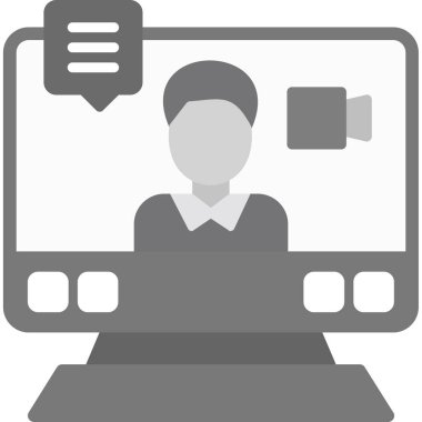 Outline biçiminde çağrı merkezi operatör simgesi