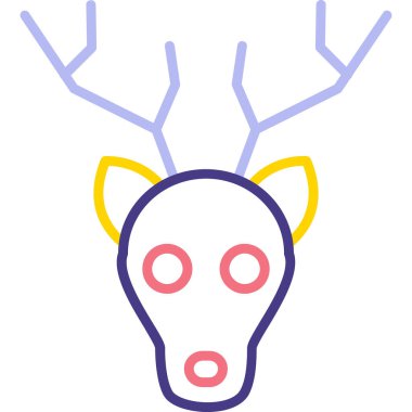 Ren geyiği. Web simgesi basit illüstrasyon