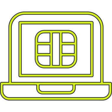 dizüstü bilgisayar simgesi. Web için dizüstü bilgisayar vektör simgesinin özet çizimi