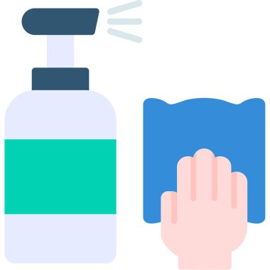 Düz biçimde el temizleme simgesi