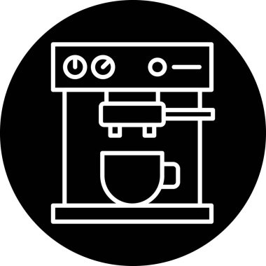 Kahve makinesi. Web simgesi basit illüstrasyon