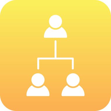 ağ simgesi. Vektör biçimi beyaz ve sarı renklerdir, beyaz arkaplanda düz yuvarlak kare düğme