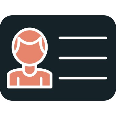 Kimlik kartı. Web simgesi basit tasarım