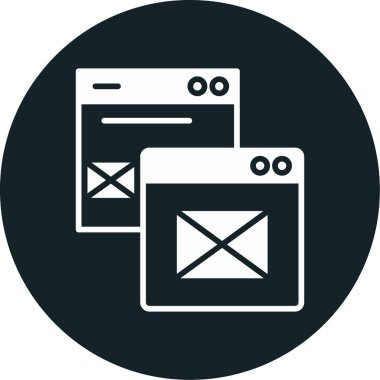 Tarayıcı. Web simgesi basit illüstrasyon