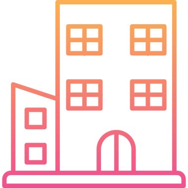 bina simgesi, vektör illüstrasyonu