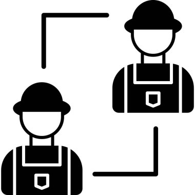 İnşaat mühendisi simgesi, vektör illüstrasyonu