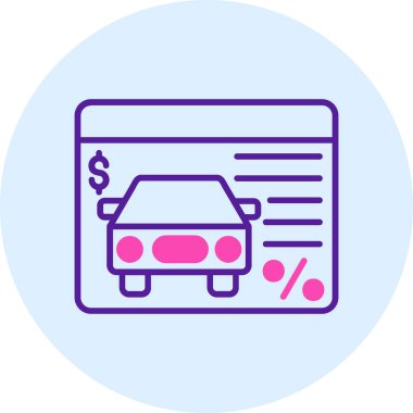 araba sigortası simgesi, vektör illüstrasyonu