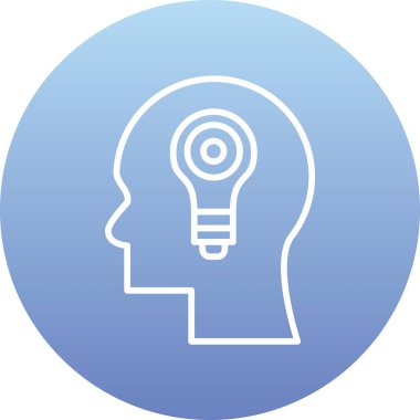 Beyin. Web simgesi basit illüstrasyon