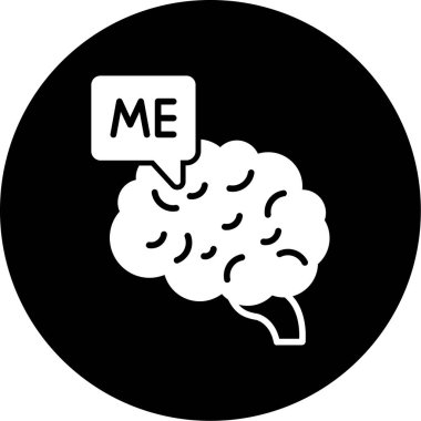 Beyin ikonu. Web için beyin vektör simgelerinin basit çizimi