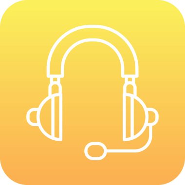 kulaklık simgesi, basit vektör illüstrasyonu