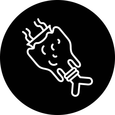 Yiyecek ve yiyecek ikonunun vektör illüstrasyonu