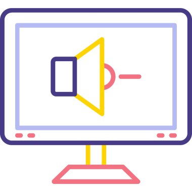 bilgisayar monitörü web simgesi, basit vektör illüstrasyonu