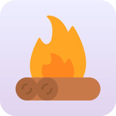 şenlik ateşi simgesi, basit vektör illüstrasyonu