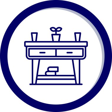 Masa. Web simgesi basit illüstrasyon