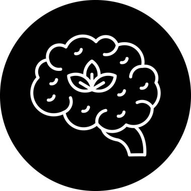 Beyin. Web simgesi basit illüstrasyon