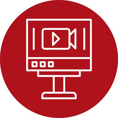Video simgesinin vektör illüstrasyonu