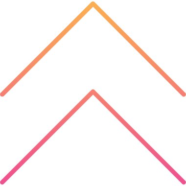 Yön yukarı vektör simgesi. Tarzıdır düz simgesi simgesi, portakal rengi, beyaz arka plan.