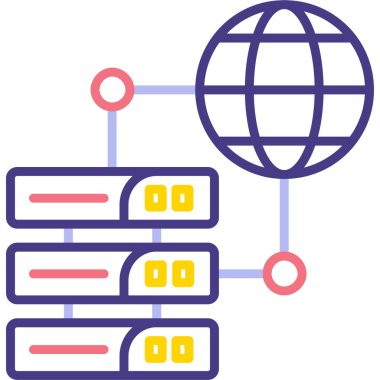 Sunucu. Web simgesi basit illüstrasyon