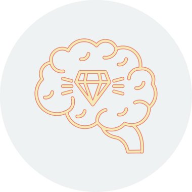 Beyin. Web simgesi basit tasarım