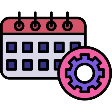 Dişliler ve vites vektör illüstrasyon tasarımlı takvim