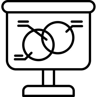 Ekran simgesi, vektör illüstrasyonlu bilgisayarı izle