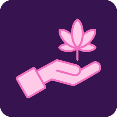 Çiçek simgesini tutan el.