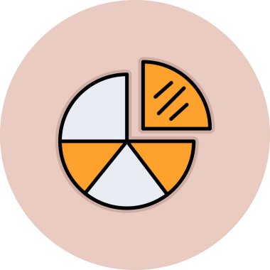 Pasta grafiğinin vektör çizimi modern simge